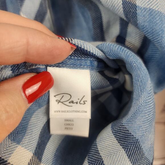 Rails Hunter Shirt Size S Lapis White Black Chambray Button Up lumberjack cabin - Picture 5 of 9